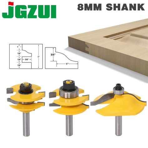 1 3PCS 8mm Shank Rail & Stile Router Bits Matched Standard Ogee door knife Woodworking cutter Tenon Cutter for Woodworking Tools|Milling Cutter| - AliExpress Cabinet Door Router Bits, Raised Panel Cabinet Doors, Raised Panel Cabinet, 3 Bit, Woodworking Router Bits, Panel Cabinet Doors, Ogee Edge, Faux Panels, Base Moulding