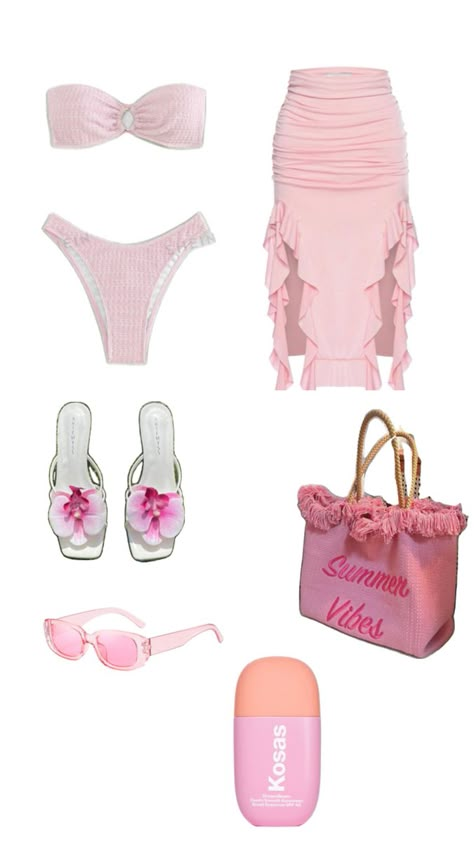 #kosas Cute Vacation Outfits, Europe Outfits, Pink Theme, Shein Outfits, Cute Bathing Suits, Pink Outfits, Summer Fashion Outfits, Vacation Outfits, Fancy Dresses