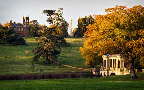 https://flic.kr/p/AK221r | Autumn Colors at Stowe Landscape Gardens, Buckinghamshire, UK | Late afternoon sunshine in Autumn illuminates the Palladian Bridge and an ancient oak tree at Stowe Landscape Gardens, Buckinghamshire, England. The Gothic Temple (to the left) and Lord Cobham's Pillar can be seen in the distance. © 2015 ukgardenphotos Gothic Temple, Buckinghamshire England, Stowe House, English Landscape, Late Afternoon, Autumn Colors, School Holidays, Oak Tree, Time Capsule