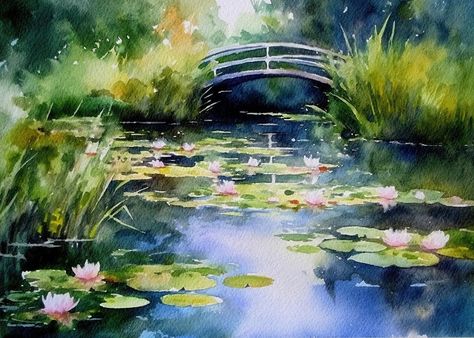 Monet Garden, Watercolor Scenery, Alcohol Inks, Alcohol Ink, Quick Saves