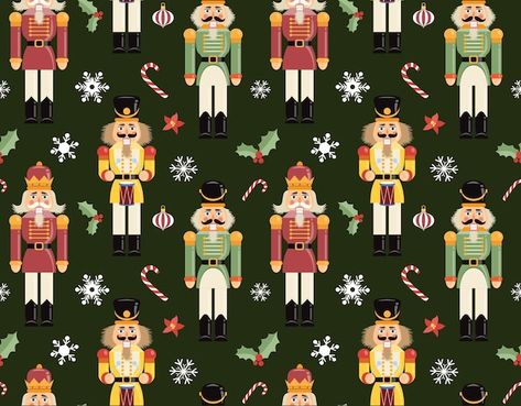 Vector nutcracker seamless pattern | Premium Vector #Freepik #vector #snowflake-pattern #christmas-gift #winter-patterns #christmas Christmas Backrounds, Nutcracker Pattern, Vector Snowflake, Winter Patterns, Phone Widget, Christmas Graphic Design, Desktop Images, Holiday Graphics, Graphic Design Cards