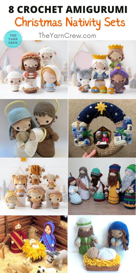 8 Crochet Amigurumi Christmas Nativity Set Patterns. 8 Crochet Amigurumi Christmas Nativity Set Patterns curated by The Yarn Crew. Crochet Amigurumi Christmas, Story Of Christmas, Christmas Crochet Patterns Free, Amigurumi Christmas, Christmas Nativity Set, Crochet Xmas, Nativity Sets, Crochet Christmas Decorations, Christmas Nativity Scene