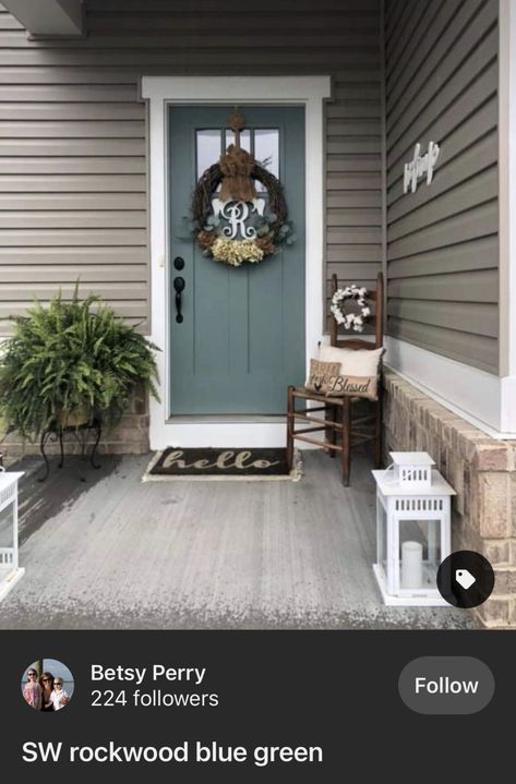 Front Door Ideas Tan House, Colored Front Door Grey House, Front Door Colors With Brown Shutters, Front Door Color With Tan Siding, Grey House Front Door Color, Tan House Front Door Color, Front Door Colors White House, Front Door Colors With Tan House, Door Colors For Gray House