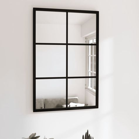 Mirror Hallway, Hall Mirrors, Black Wall Mirror, Window Mirror, Hook Design, Home Decor Color, Love Your Home, Extra Storage Space, Wall Mounted Mirror