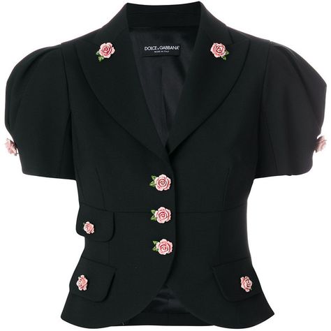 Dolce & Gabbana Rose Embellished Cropped Jacket ($3,033) ❤ liked on Polyvore featuring outerwear, jackets, button jacket, rose jacket, short-sleeve jackets, print jacket and short sleeve jacket Dolce Gabbana Jacket, Cropped Jacket, Classic Outfits, Looks Vintage, Crop Jacket, Outfits Casuales, Fashion Tops, Classy Outfits, Outerwear Jackets