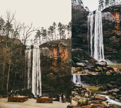 Tocca Falls Georgia Wedding, Toccoa Falls Elopement, Toccoa Falls Wedding, Bridgerton Event, Fall Wedding Destinations, Georgia Fall, Toccoa Falls, Tennessee Waterfalls, Wedding Golf