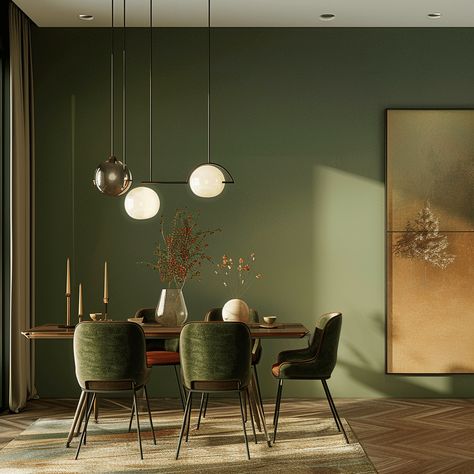 10 Timeless Color Schemes for Elegant Dining Rooms Green Dining Nook, Moody Green Dining Room Ideas, Green And Brown Dining Room, Sage Dining Room, Dining Room Color Palette, Elegant Dining Rooms, Dining Room Trends, Dining Room Colour Schemes, Best Wall Colors