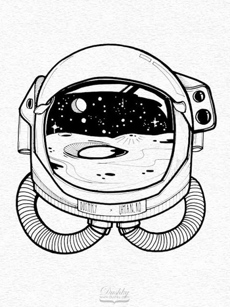 sticker design by #dushky for #umanshop | #illustration #marker #sticker #design #space #universe #astronaut #helmet #moon Astronaut Drawing, Space Drawings, Space Tattoo, Desenho Tattoo, Arte Inspo, Drawing Images, 판타지 아트, Chiaroscuro, Tattoo Fonts