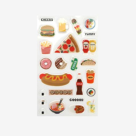 Dailylike Decorate your item epoxy adhesive sticker - Food Sticker Food, Epoxy Stickers, Food Sticker, Deco Sticker, Stickers Journal, Tear Off, Food Stickers, Washi Tapes, Journal Stickers