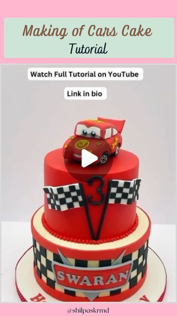 Shilpa Kerkar on Instagram: "Making of Cars Cake. What do you think ?

@shilpaskrmd for more cakes and tutorials 

#shilpakerkar #shilpaskhatarahemeradil #carscake #carscaketopper #cartopper #redcake #whitecake #chocolatebutterscotchcake #disneycarscake #ohitsperfect #cake #cakelife #cakes #cakegram #cakegoals #cakesofinsta #cakeartist #cakeart #cakeideas #cakemaker #withcanvas #cakedecorating #cakestyle #cakeoftheday #cakeinspiration #cakemakingvideo #caketutorials #fulltutorialonyoutube #farmingtonhillsmi #motivationalmonday" Disney Cars Cake, Mcqueen Cake, Butterscotch Cake, Cars Cake, Red Cake, Kids Cakes, Car Cake, Cake Makers, Fashion Cakes