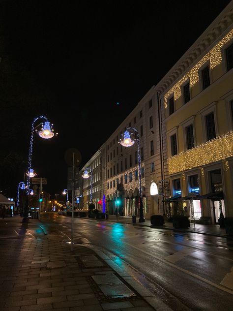 Munich At Night, Munich Germany Aesthetic, München Aesthetic, Aesthetic Christmas Lights, Munich Aesthetic, Germany Night, Munich Hotels, Germany Munich, Fake Account