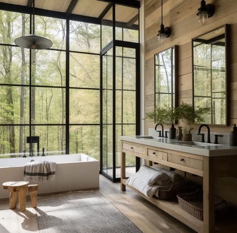 Limestone Wash Bathroom, Ski Lodge Bathroom, Ski House Bathroom, Lakehouse Bathroom, Chalet Bathroom, Rustic Modern Bathroom, Lodge Bathroom, Lake House Bathroom, Lake Design