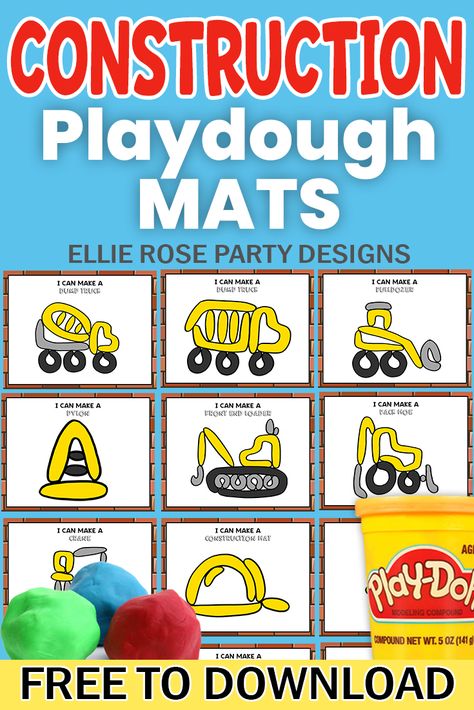 Discover fun and imaginative ways to use free construction theme playdough mats for endless creative play. Perfect for kids and DIY enthusiasts. Construction Prek Activities, Preschool Construction Crafts, Pokemon Svg Free, Construction Playdough, Construction Activities For Toddlers, Construction Dramatic Play, Birthday Party Pokemon, Construction Preschool, Play Dough Ideas