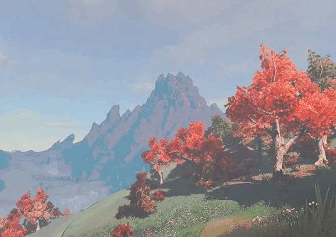 Botw Landscapes Screenshots, Botw Gif, Botw Landscapes, Botw Aesthetic, Hyrule Historia, Scene Gif, Minecraft Images, Botw Zelda, Wallpaper Notebook