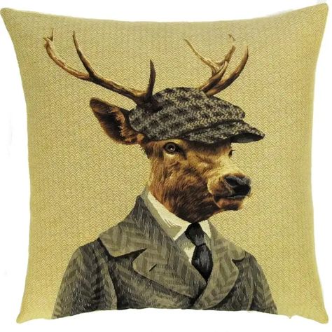 Gentlemen, gentleman... pillow form (so they can't answer back)... We're just having a bit of fun, check 'em out for yourself, we're serious about style #style #styles #styleinspiration #styletips #stylegoals #styleoftheday #interior #interiores #interior123 #interiordecor #interiordesign #interiorstyling #interiordesigner #interiör #interior #pillow #pillows #pillowtop #pillowcase #pillowcovers #pillow Colorado Rules Stag Cushion, Tapestry Loom, Fox Pillow, Fox Decor, Tapestry Cushion, Tapestry Pillow, Decoration Originale, Fish Bone, Tapestry Weaving