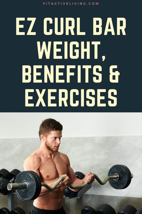 EZ Curl Bar Weight Curl Bar Workout For Men, Ez Bar Workout, Free Weight Arm Workout, Weight Bar Exercises, Weight Bar, Barbell Workout, Health Fitness Nutrition, Bar Workout, Biceps And Triceps