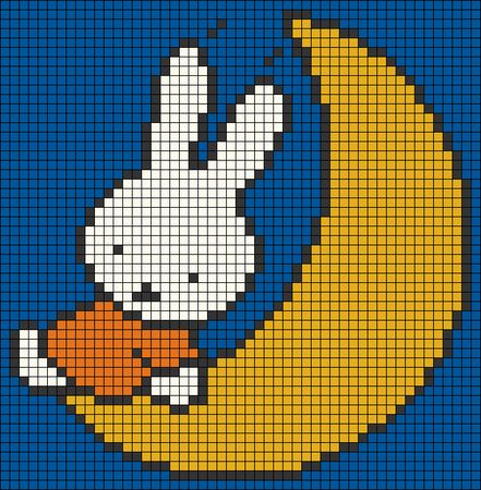 Alpha pattern #163420 | BraceletBook Miffy Cross Stitch, Miffy Pixel Grid, Miffy Alpha Pattern, Miffy Pixel Art, Miffy Crochet Pattern, Miffy Crochet, Miffy Bunny, Rabbit Character, Pixel Grid