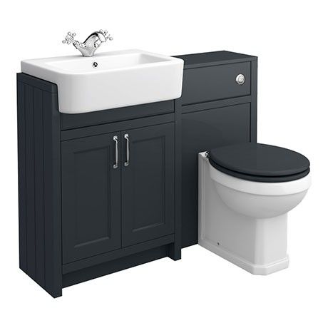 Victorian plumbing Chatsworth vanity unit Bathroom Vanity Units Uk, Recessed Vanity, Bathroom Sink Unit, Toilet And Sink Unit, Bathroom Sink Units, Bathroom Mirror With Shelf, Toilet Vanity, Small Bathroom Interior, Blue Vanity