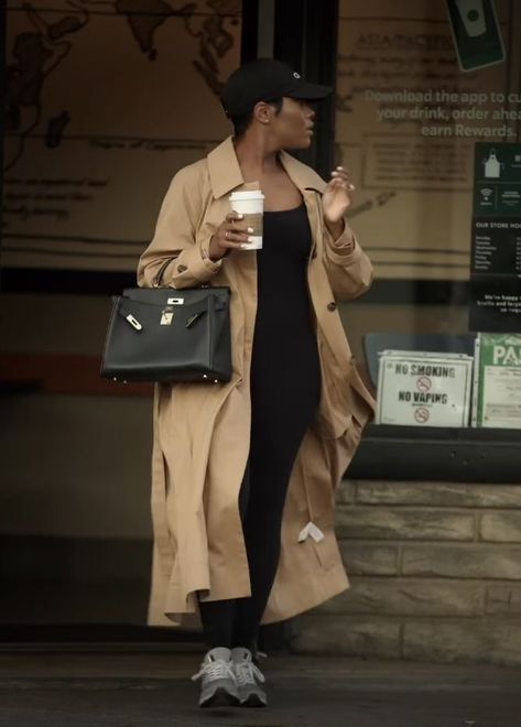 Wfh Outfits Black Women, Fall Running Errands Outfit, Black Women Trench Coat Outfit, Fall 2023 Outfits Black Women, Dr Appointment Outfit, Trench Coat Outfit Black Women, Errands Outfit Fall, Casual Comfy Fall Outfits, Black Outfits Ideas