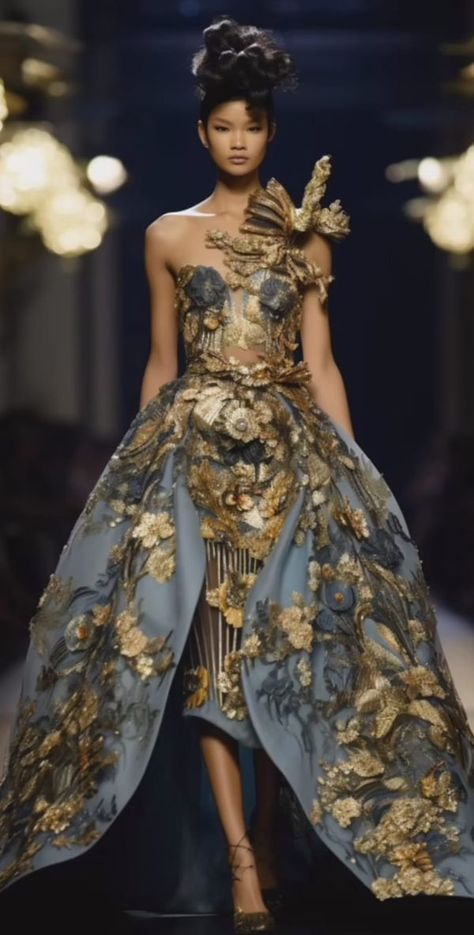 ⚜⚜⚜ La Vogue ⚜⚜⚜ | Guo Pei - digital fashion | Facebook Guo Pei Dresses, Guo Pei Designs, Guo Pei 2023, Guo Pei Dress, Versailles Ball, Gou Pei, Chinese Couture, Guo Pei Couture, Textiles Gcse