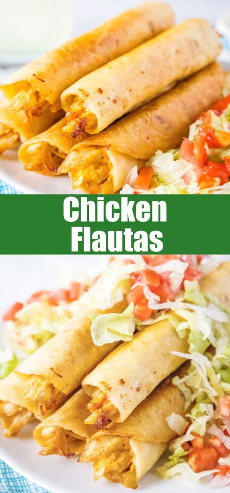 Flor Tortillas Recipes, Ranchera Sauce, Persian Eggplant, Flautas Recipe, Chicken Flautas, Slow Cooker Italian Beef, Appetizer Dinner, Chicken Taco Seasoning, Mexican Side Dishes