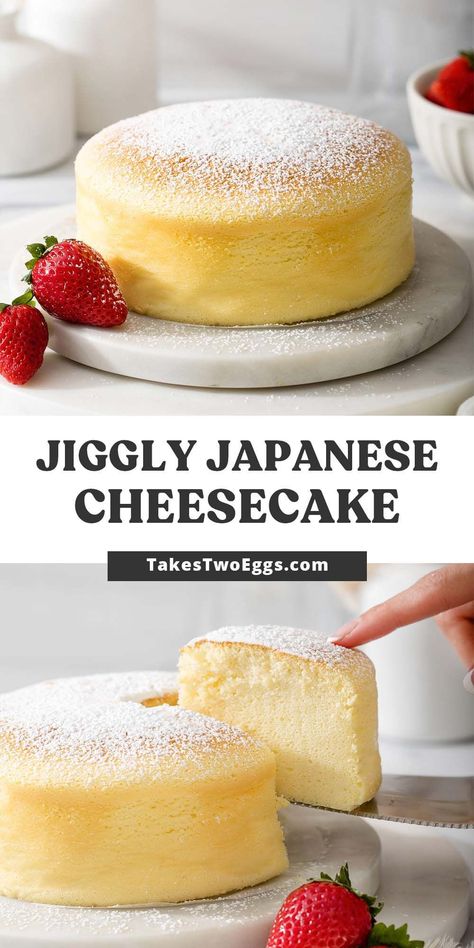 Jiggly Cheesecake, Quick Sweets, Japanese Cotton Cheesecake, Cotton Cheesecake, Japanese Cake, Japanese Cheesecake, Easy Cheesecake Recipes, Easy Cheesecake, Japanese Dessert