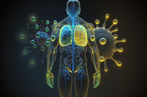 Immune system. A complex network of organs, cells and proteins that defends the body against infection, whilst royalty free stock images Immune System Illustration, Nanotechnology Aesthetic, Immune System Cells, B Cell, T Cell, Medical Art, Animated Images, Abstract Shapes, Immune System