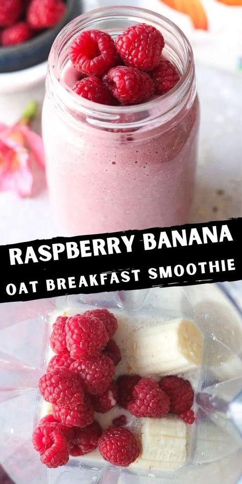 Delicious Raspberry banana oat breakfast smoothie that is dairy free and so easy to make! What a great way to start your busy morning with this fabulous nutritious smoothie. Oat Breakfast Smoothie, Banana Oat Breakfast, Morning Breakfast Smoothie, Healthy Morning Smoothies, Raspberry Smoothie Recipes, Morning Smoothie Recipes, Banana Oat Smoothie, Raspberry Banana, Oat Breakfast