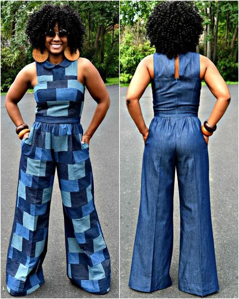 Sew What? Series [ DIY Jumpsuit MimiG Style Simplicity 8426] | That Black Chic Diy Jumpsuit Pattern, Diy Jumpsuit, Jumpsuit Diy, Cheap Shoes Online, Blue One Piece, Jumpsuit Pattern, Diy Sewing Clothes, Cheap Shoes, Wholesale Shoes