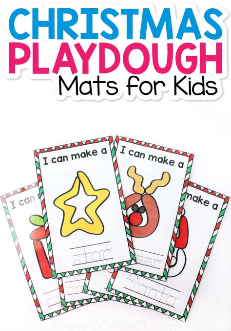 Christmas Playdough Mats, Easy Fine Motor Activities, Preschool Preparation, Christmas Playdough, Christmas Literacy, December Lessons, Toddler Organization, Christmas Units, Lesson Plans For Toddlers