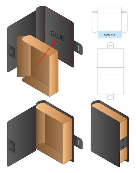 Download this Premium Vector about Box packaging die cut template design , and discover more than 15 Million Professional Graphic Resources on Freepik Karton Design, Packaging Die Cut, Templat Kotak, Hadiah Diy, Pola Kotak, Penanda Buku, Packaging Template Design, Paper Box Template, Packaging Template