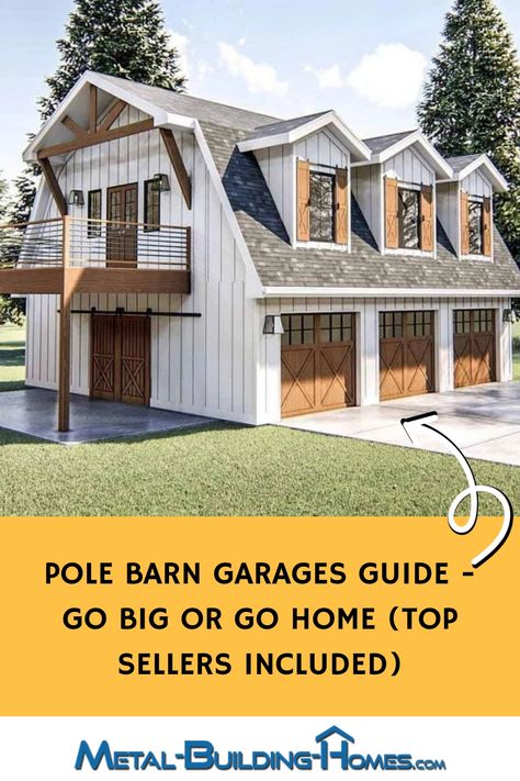 Discover a comprehensive guide on pole barn garages covering types, kits, DIY solutions, and pricing. Explore intricate floorplans and a curated list of top builders. Perfect your garage project with expert insights and recommendations. Pole Building Garage, Diy Pole Barn, Pole Barn Garage, Garage Builders, Building A Pole Barn, Garage Loft, Pole Buildings, Steel Garage, Go Big Or Go Home