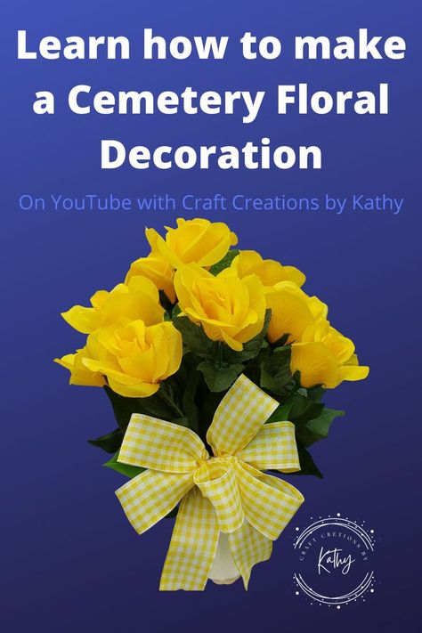 Learn how to make a cemetery floral arrangement using Dollar Tree items. Kathy’s YouTube video will give you step by step instructions. Cemetary Flowers Grave Decorations Diy Easter, Diy Memorial Flowers For Grave, Cemetery Flower Arrangements Diy, How To Make Cemetery Flowers Vase, Memorial Day Flowers For Grave Diy, Diy Cemetery Flower Arrangements, Diy Cemetery Decorations, Diy Cemetary Decorations, Diy Flower Arrangements For Grave