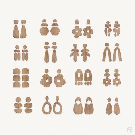 Natural Wood Dangle Earrings Set - 16 Piece Laser Cut DIY Jewelry Project DIGITAL FILE Lazer Cut Earring, Cnc Earrings, Wood Earrings Cricut, Laser Earrings Design, Cricut Wood Earrings, Glowforge Earrings, Laser Cut Wood Jewelry, Homemade Signs, Laser Cut Wood Earrings