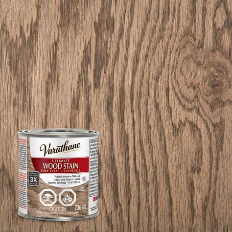 Varathane Ultimate Oil-Based Intertior Wood Stain in Aged Barrel, 236 mL | The Home Depot Canada Doors And Trim, Interior Wood Stain, Outdoor Wood Projects, Cabinets Doors, Soy Oil, Exterior Wood, Dark Stains, Wood Stain, Outdoor Wood