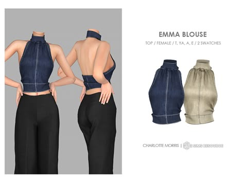 The Sims Resource - Emma Blouse Rimmings Sims4, Sims 4 Podcast Cc, The Sims 4 Shirts, Sims 4 Cc Clothes The Sims Resource, The Sims Resource Clothing, Sims 4 Blouse, Sims 4 Cc Clothing Female, The Sims 4 Resource, Sims 4 The Sims Resource