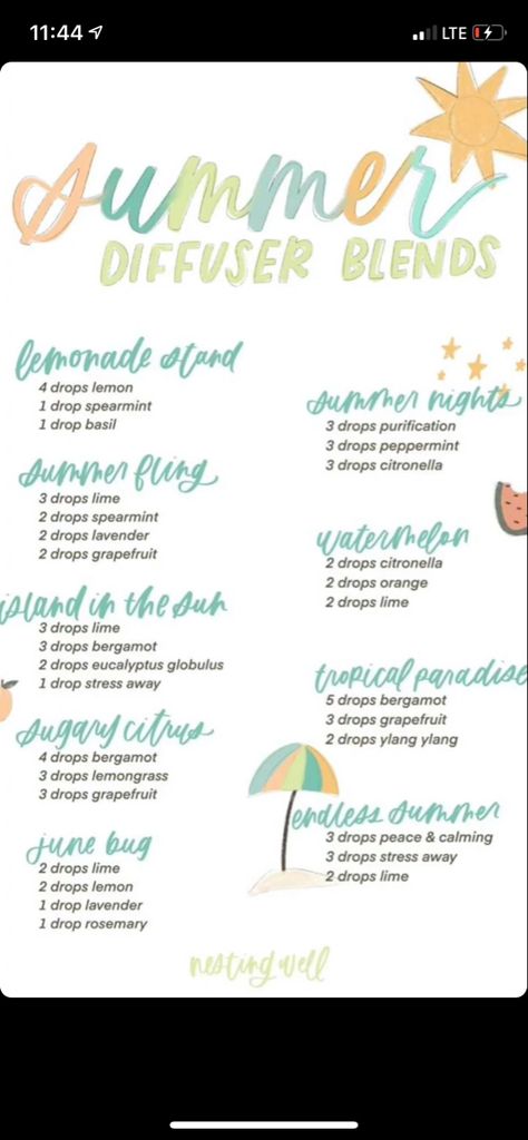 Blends for your diffuser this summer! Young Living Diffuser Recipes, Spring Diffuser Blends, Diffuser Blends Young Living, Summer Diffuser Blends, Summer Essential Oils, Doterra Diffuser Blends, Essential Oil Combinations, Doterra Essential Oils Recipes, Essential Oil Diffuser Blends Recipes