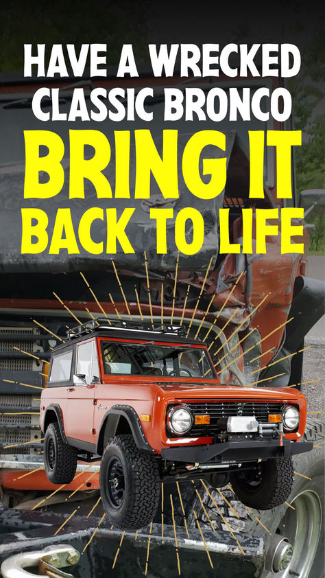 Orange Classic Ford Bronco with a sunburst behind it. Classic Bronco, Early Bronco, Classic Car Restoration, She Did It, Heck Yeah, Car Restoration, Back To Life, I Did It, Ford Bronco