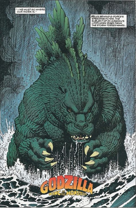 Godzilla - King of the Monsters 1992 by Arthur Adams * Giant Monster Movies, Arthur Adams, Godzilla Comics, Godzilla 2014, Godzilla Wallpaper, All Godzilla Monsters, Kaiju Art, Kaiju Monsters, Giant Monsters