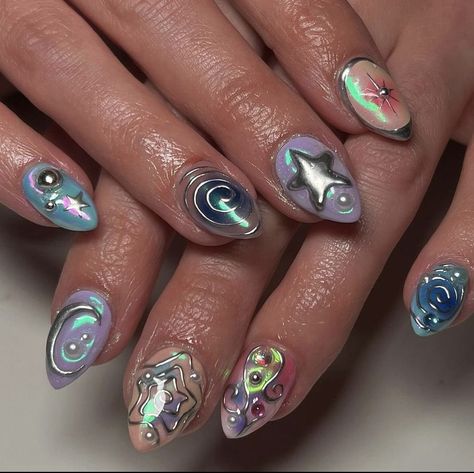 Sophie Seddon, Funky Nail Designs, Creative Nail Art, 2024 Nails, Hello Nails, Punk Nails, Really Cute Nails, Cat Eye Nails, Gem Nails