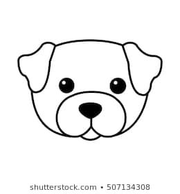 Dog Face Images, Stock Photos & Vectors | Shutterstock Dog Faces Drawings, Cute Dog Face Drawing, Easy Dog Face Drawing, Dog Face Outline Drawing, Dog Face Outline, Dog Head Outline, Embroidered Dog Face, Dog Kawaii, Dog Face Drawing