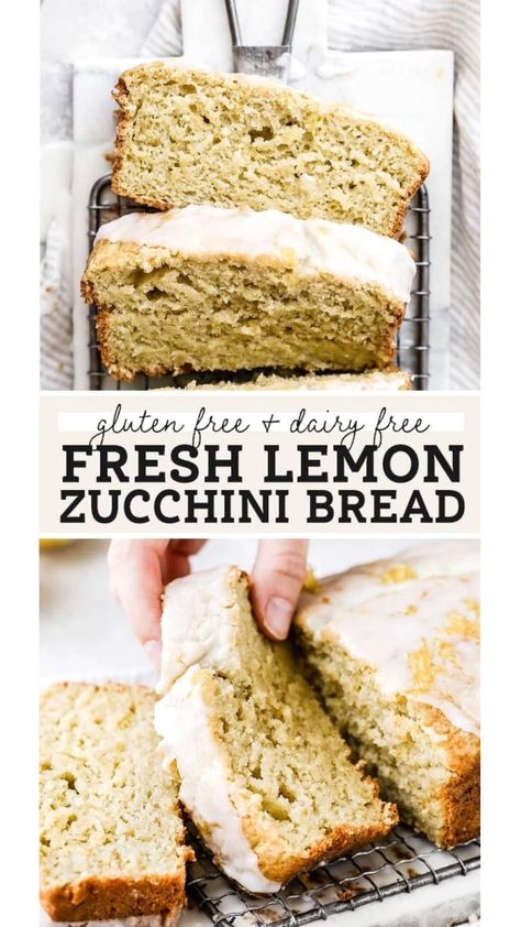 Gluten Free Zucchini Bread Dairy Free Zucchini Bread, Gluten Free Zucchini Bread, Butternut Bakery, Lemon Zucchini Bread, Lemon Zucchini, Fodmap Friendly, Lemon Flavor, Gluten Free Dairy Free Recipes, Gluten Free Sweets