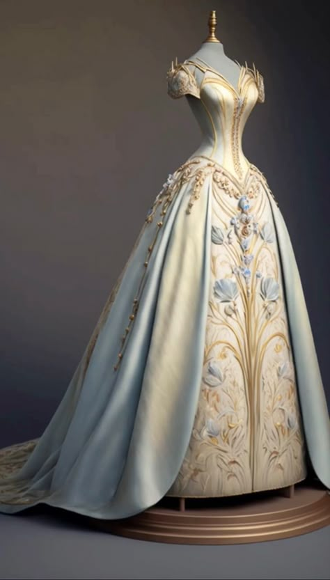 ACOTAR Day Court inspired gown Acotar Day Court, Royal Dresses Queens, Day Court Acotar, Royal Dresses Queens Fantasy, Acotar Aesthetic, Court Outfit, Victorian Ball Gowns, Gowns Aesthetic, Dramatic Dresses