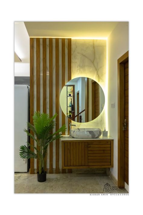 Wash Basin Partition Ideas, Wash Counter, Interior Pillars, Wash Basin Ideas, Wash Basin Design, Basin Ideas, Wc Decoration, Balcony Grill, Bali House