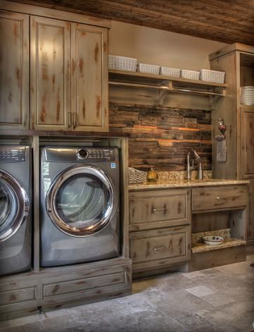 Land's End Development Western House Ideas, Laundry Room Color, Rustic Laundry Room, Rustic Laundry, Country Laundry Rooms, Rustic Laundry Rooms, Barn House Design, Dream Laundry Room, Laundry Room Renovation