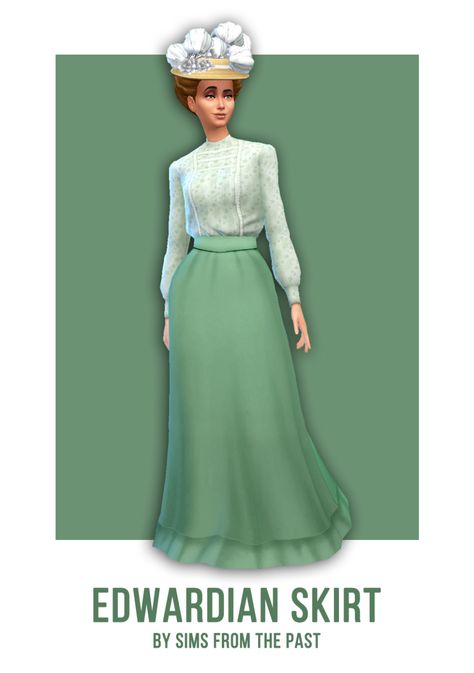 Edwardian Skirt, Sims Download, Sims 4 Decades Challenge, Victorian Skirt, Sims Medieval, Sims 4 Challenges, Sims 4 Mm Cc, Hairstyle Tutorials, Sims 4 Mm