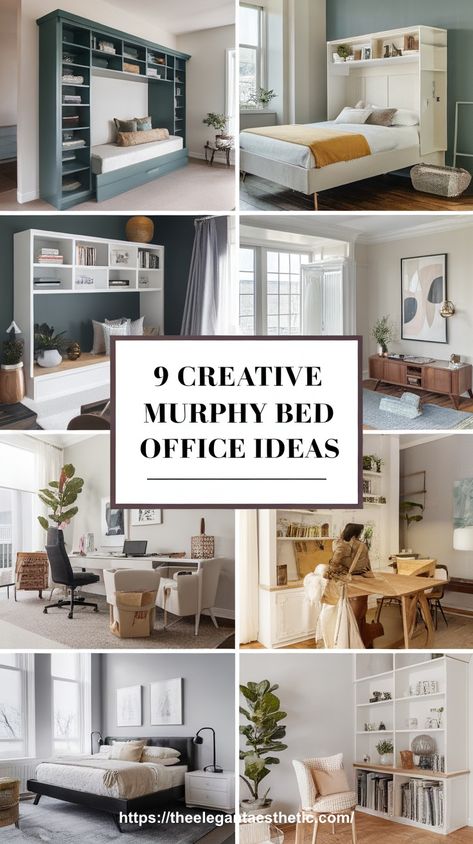 9 Creative Murphy Bed Office Ideas That Will Revolutionize Your Remote Workspace (#7 Is Genius!) Murphy Bed Office, Maximizing Small Spaces, Maximize Small Space, Versatile Furniture, Home Office Setup, Bed Office, Smart Storage, Office Setup, Murphy Bed