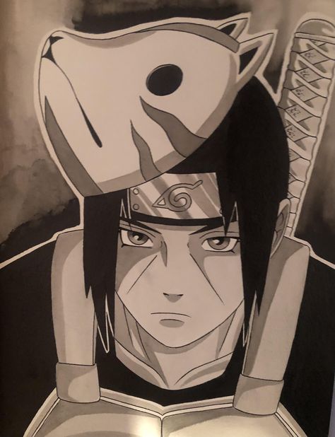 Itachi Anbu Mask, Anbu Mask Tattoos, Anbu Itachi, Anbu Tattoo, Uchiha Tattoo, Dynamic Tattoo Ink, Itachi Anbu, Anbu Mask, Watercolor Board