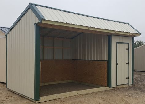 Wolfvalley Buildings  Storage Shed Blog.: Custom Made  Portable Loafing shed 10'x18' with 6'... Loafing Shed With Tack Room, Farm Shelter, Utility Sheds, Loafing Shed, Mini Barn, Portable Cabins, Portable Buildings, Metal Siding, Roof Trusses