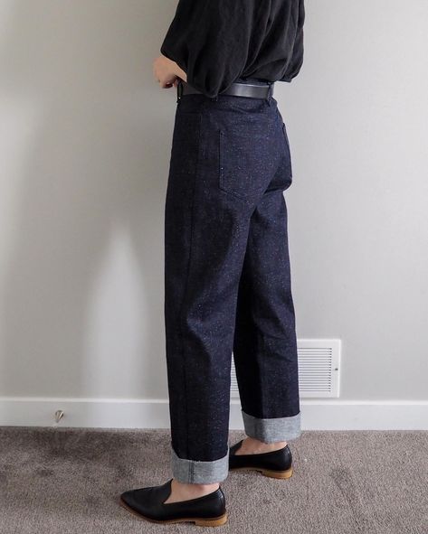 Pattern Review: Heroine Jeans by Merchant & Mills - Emily Lightly Emily Lightly, Jeans Pattern, Merchant Mills, Merchant And Mills, Patterned Jeans, Pretty Images, Soft Classic, Indigo Dye, Black Loafers